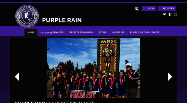 purplerainsoccerclub.com