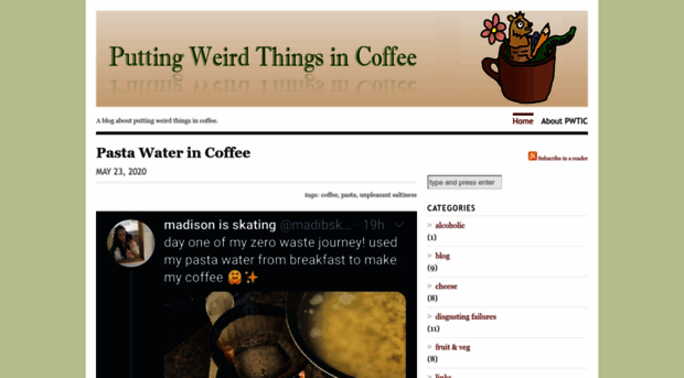 puttingweirdthingsincoffee.com