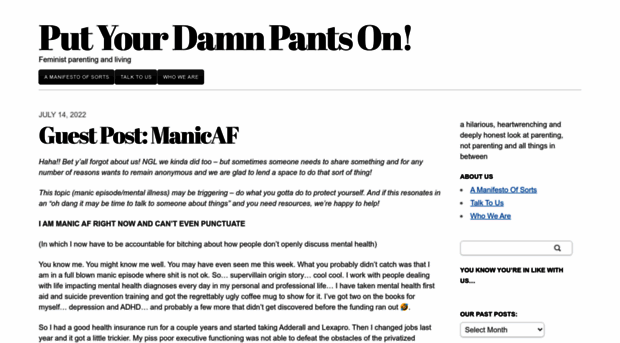 putyourdamnpantson.com