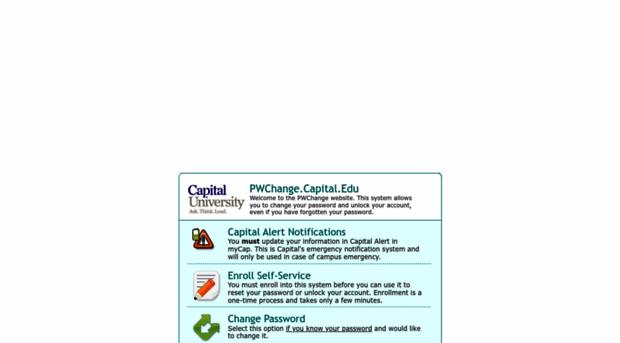 pwchange.capital.edu