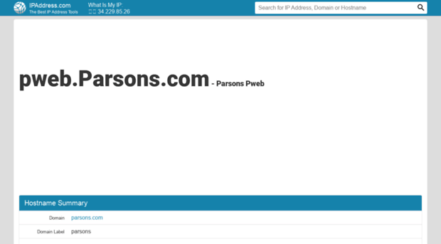 pweb.parsons.com.ipaddress.com