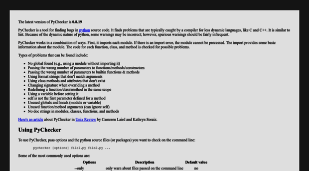 pychecker.sourceforge.net