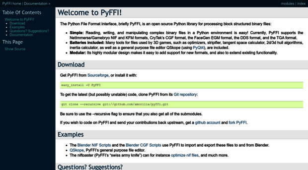 pyffi.sourceforge.net