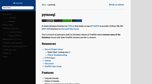 pymssql.sourceforge.net