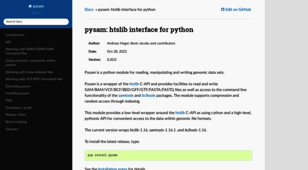 pysam.readthedocs.org