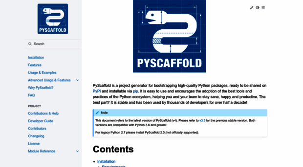 pyscaffold.org