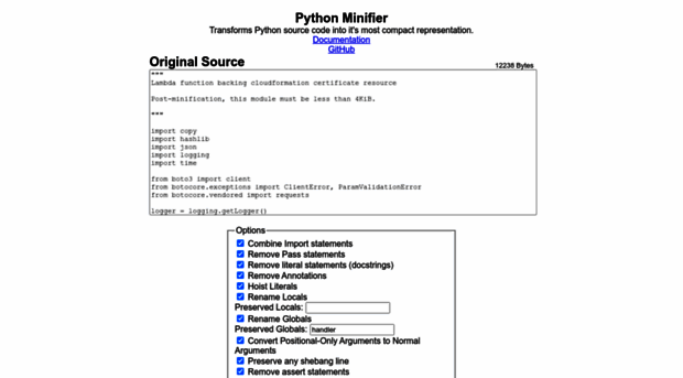 python-minifier.com