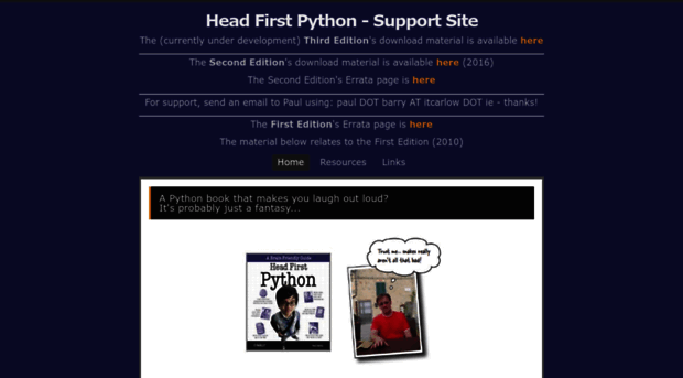 python.itcarlow.ie - Head First Python - Support Si... - Python Itcarlow