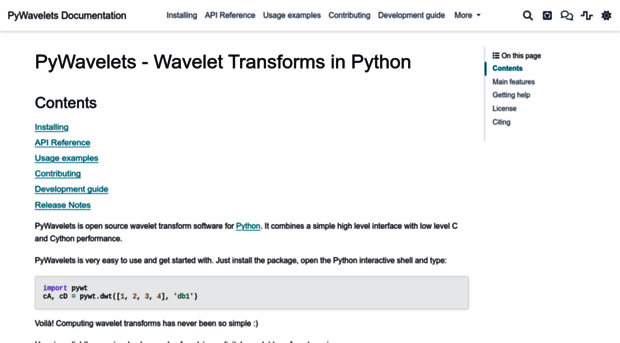 pywavelets.readthedocs.io