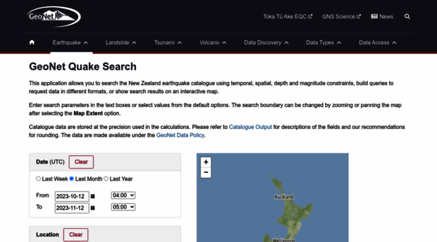 quakesearch.geonet.org.nz