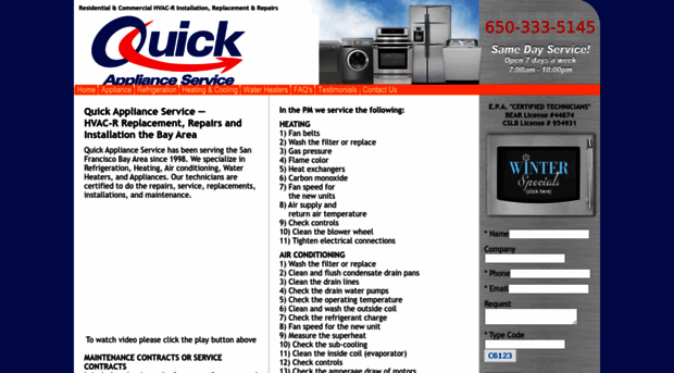 quickapplianceservice.com