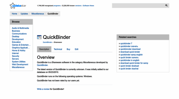 quickbinder.updatestar.com