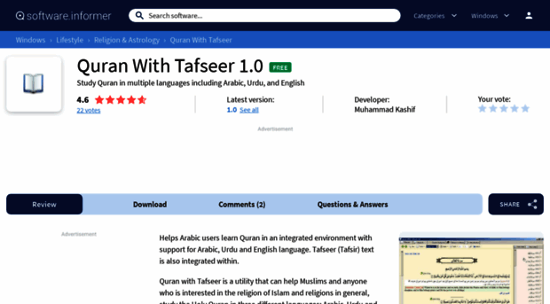 quran-with-tafseer.software.informer.com