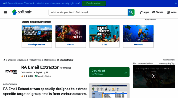 ra-email-extractor.en.softonic.com