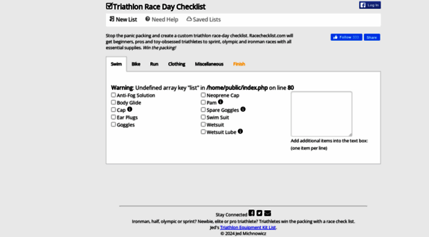 racechecklist.com