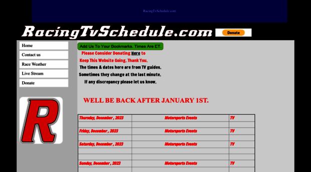 racingtvschedule.com