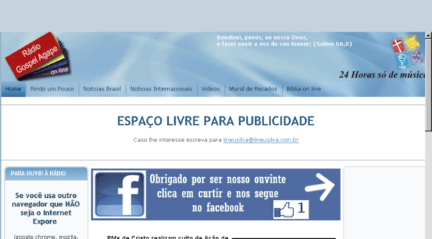 radiogospelagape.com.br