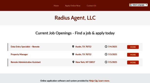 radius-agent-llc.ninjagig.com