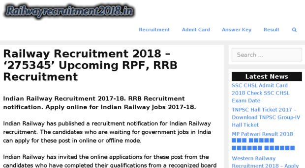 railwayrecruitment2018.in