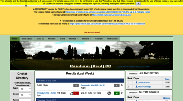 rainham.play-cricket.com