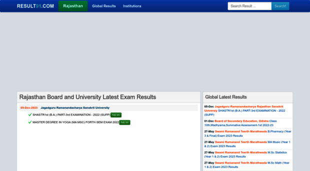 rajasthan.result91.com