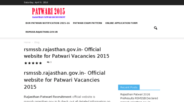 rajasthanpatwari2015recruitment.in