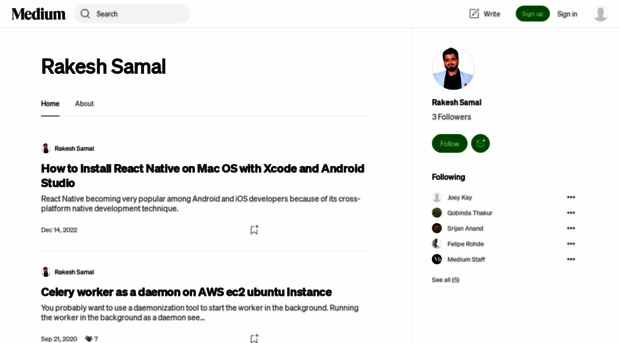 rakeshwrites.medium.com - Rakesh Samal – Medium - Rakesh Writes Medium