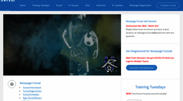 rampagesoccerclub.com