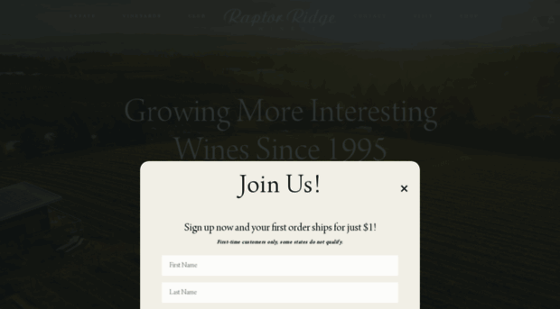 raptorridgewinery.com