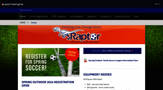 raptoryouthsoccer.com