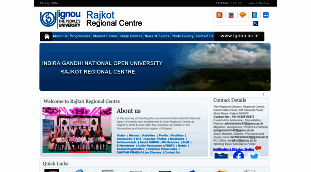 rcrajkot.ignou.ac.in