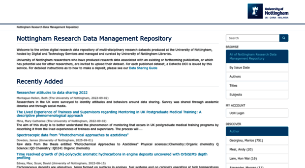 nottingham research data management repository