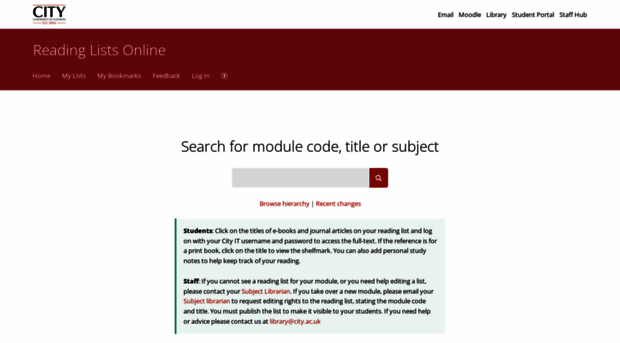 readinglists.city.ac.uk