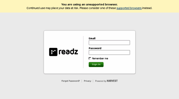 readz.harvestapp.com