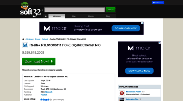 realtek-rtl8168-8111-pci-e-gigabit-ethernet-nic.soft32.com