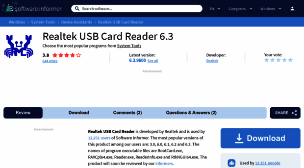 realtek-usb-card-reader.software.informer.com