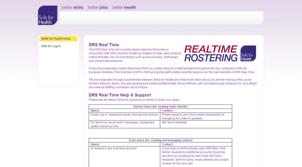 realtimeusers.nhs.uk - DRS Real Time | Skills for Hea... - Real Time ...