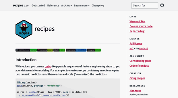 recipes.tidymodels.org