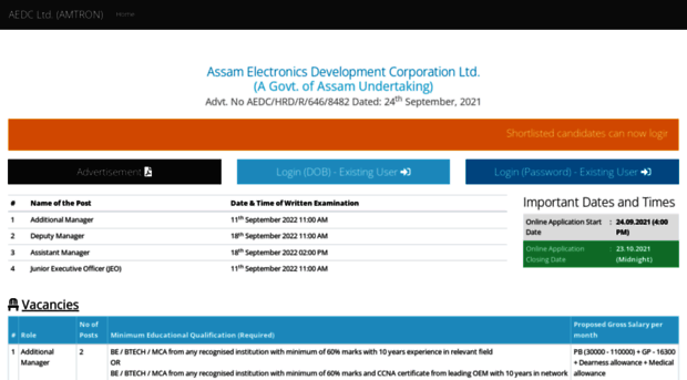 recruitment.amtron.in