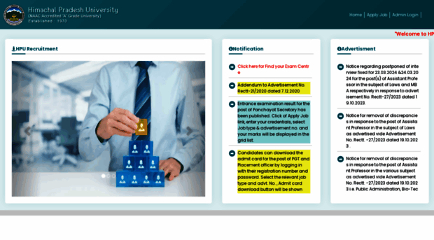 recruitment.hpushimla.in