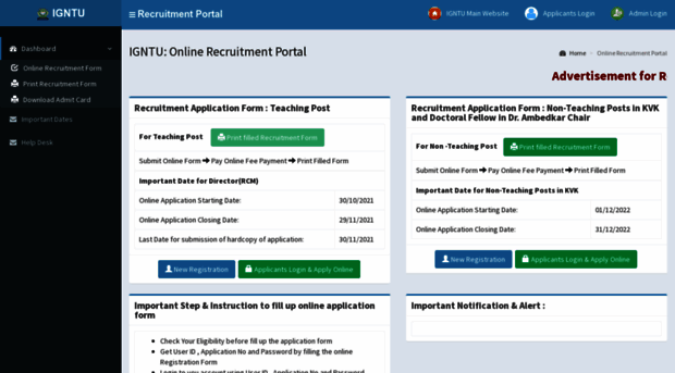 recruitment.igntuonline.in