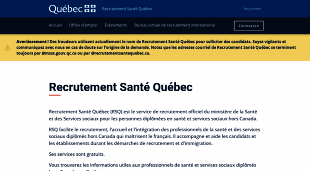 recrutementsantequebec.ca