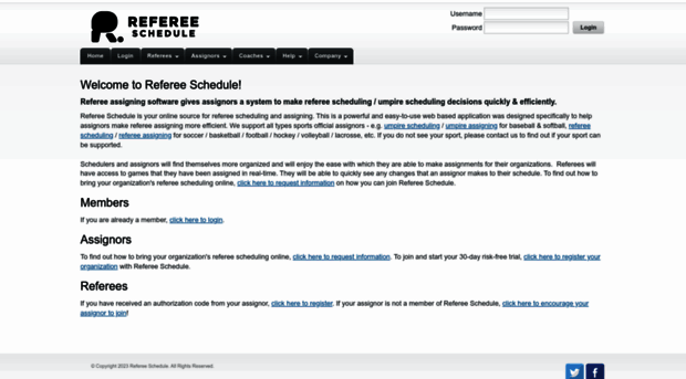 refereeschedule.com