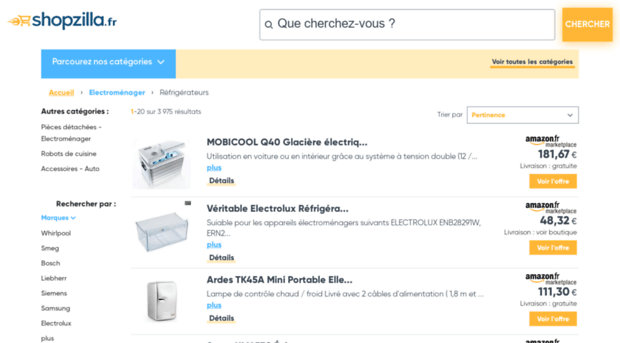 refrigerateurs.shopzilla.fr