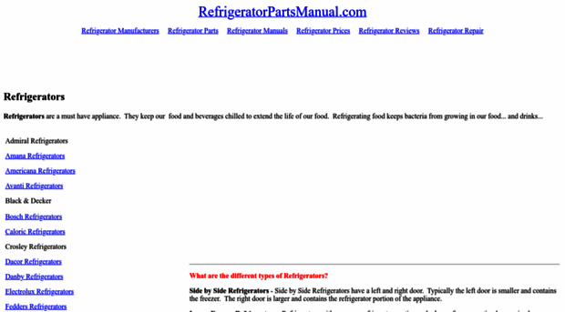 refrigeratorpartsmanual.com