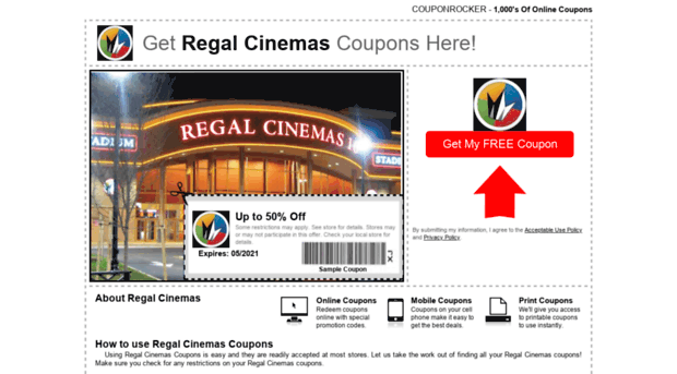 regalcinemas.couponrocker.com