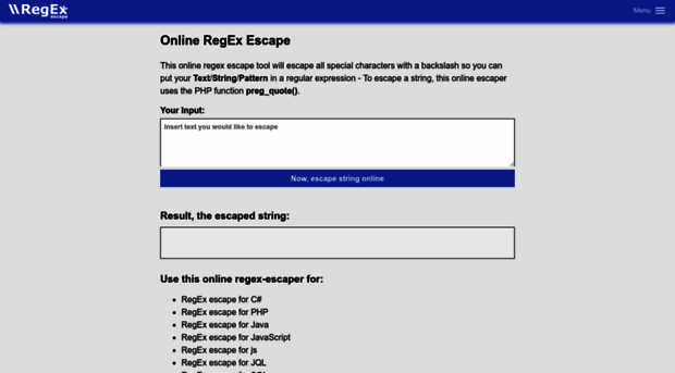 regex-escape.com