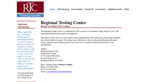 regionaltestingcenter.org