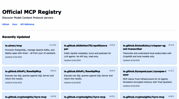 registry.modelcontextprotocol.io