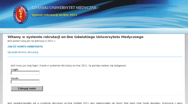 rekrutacja2011.gumed.edu.pl